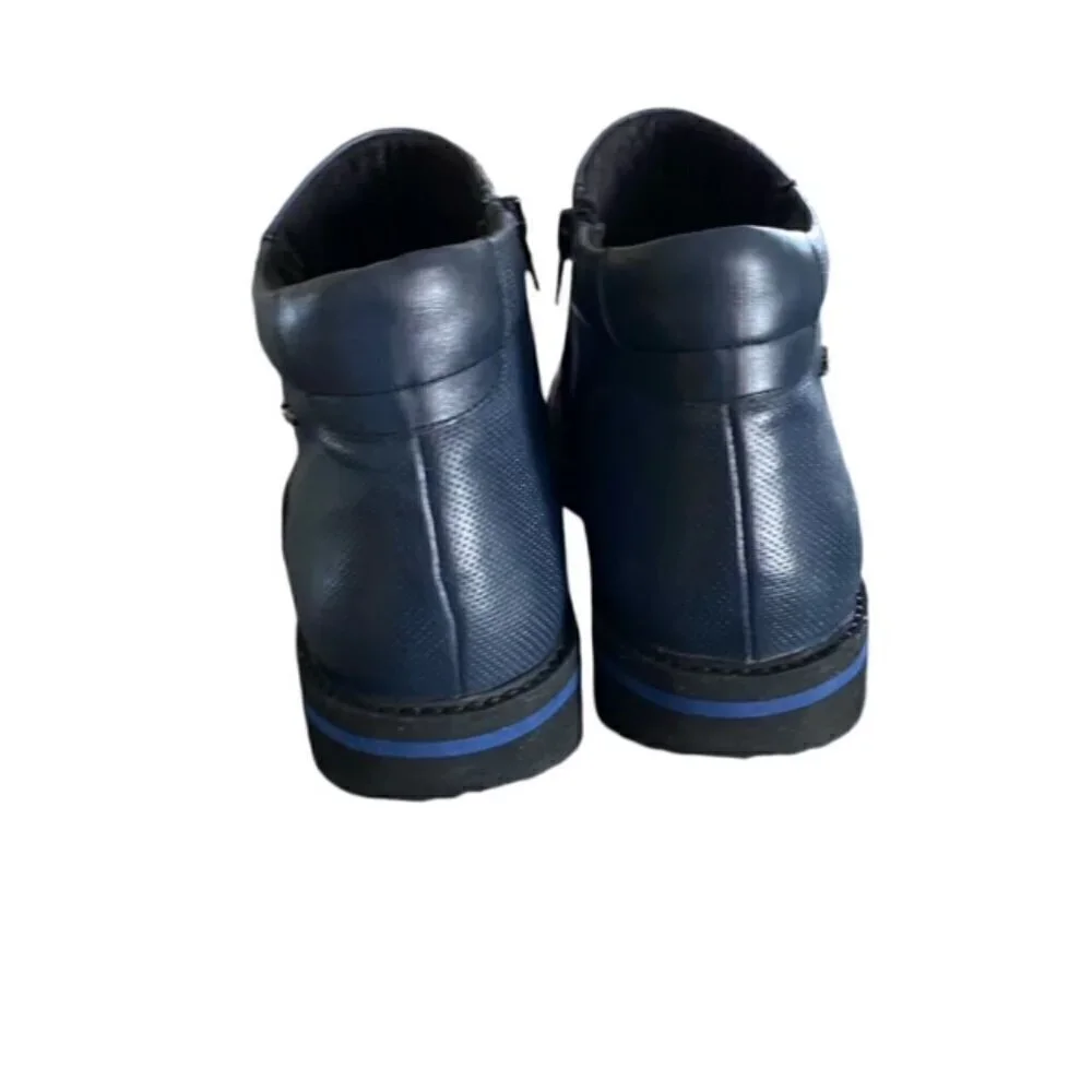 Fosco Bo Blue Leather Boot 41